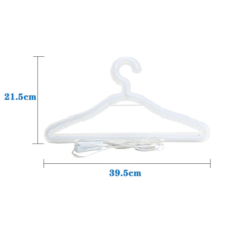 Neon LED Clothes Hanger Display Stand, USB Powered, Night Light